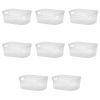 Medium Open Bin Plastic, Clear, Set of 8