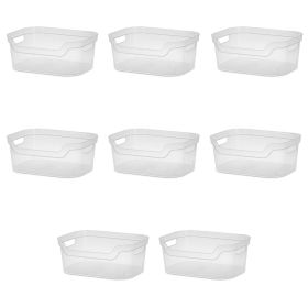 Medium Open Bin Plastic, Clear, Set of 8